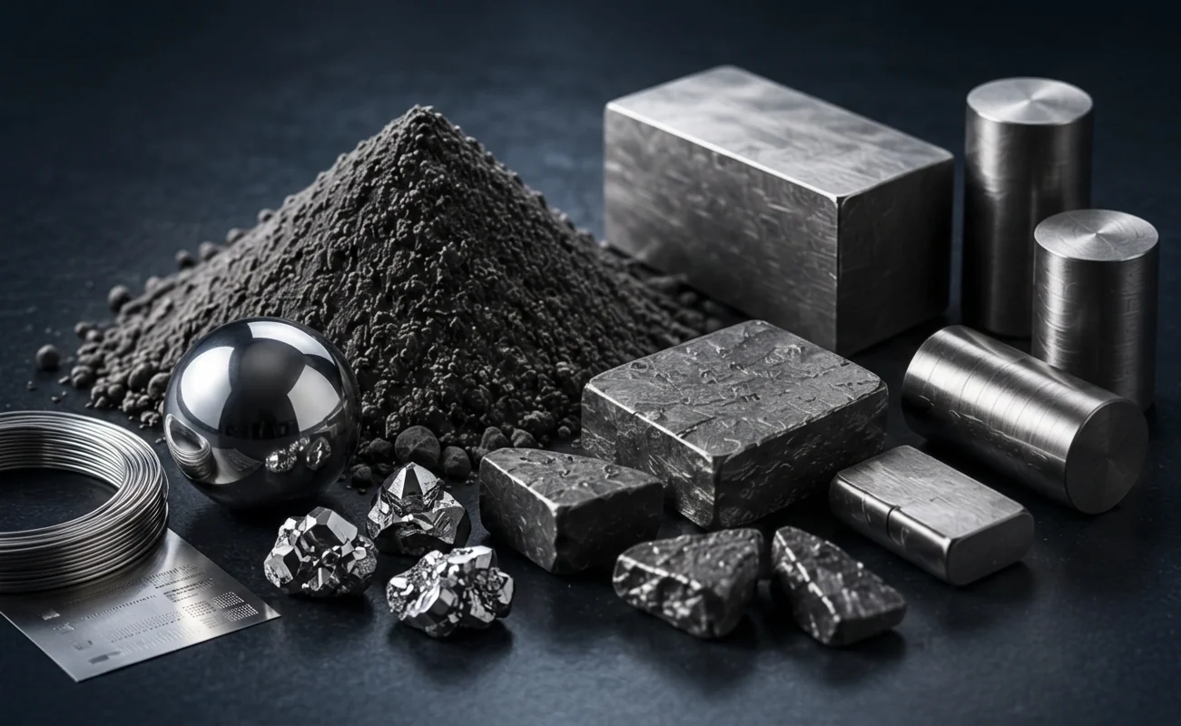 Strategische Metalle — Pulver, Barren, Späne und industrielle Komponenten
